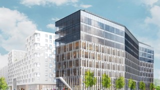 Projekt biurowca, który stanie przy ulicy Kaczorowskiego w Białymstoku