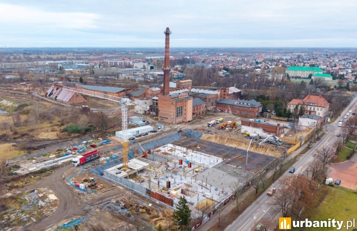 Zmienia się ponad 20-hektarowy teren dawnej cukrowni w Pruszczu Gdańskim. Tak w tej chwili wygląda plac budowy