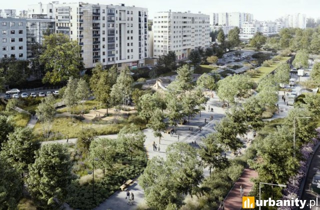 Park linearny na Ursynowie, wiz. Palmett