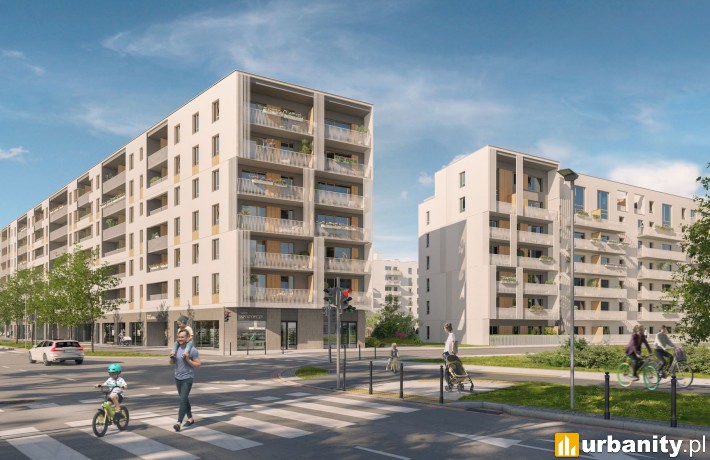 Projekt osiedla Neowo na Bemowie, wiz. materiały dewelopera