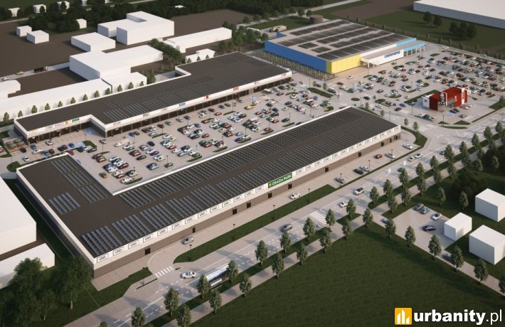 Park handlowy Osada Żyrardów, wizualizacja kompleksu, wiz. materiały inwestora