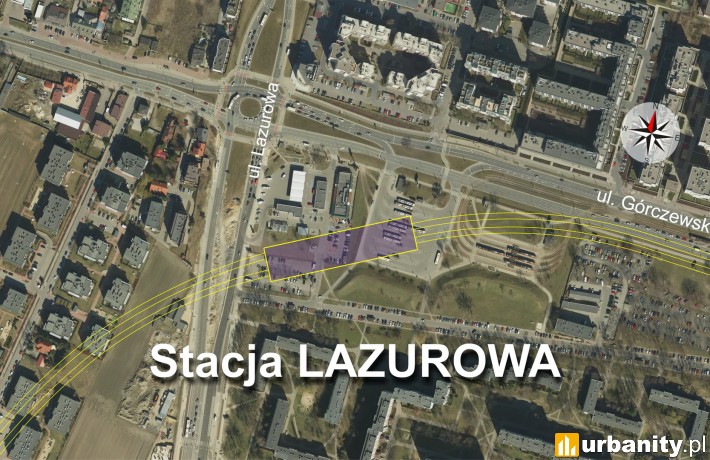 Lokalizacja stacji Lazurowa ostatniego odcinka II linii metra, fot. metro.waw.pl