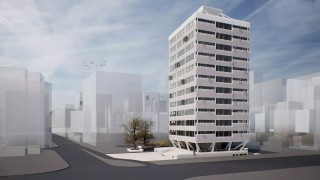 Projekt modernizacji wieżowca przy ulicy Kościuszki we Wrocławiu, wiz. Szlachcic Architekci