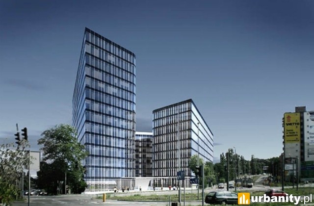 Zarzucony projekt budowy kompleksu biurowego przy Dąbrowskiego, wiz. materiały inwestora