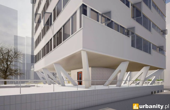 Projekt modernizacji wieżowca przy ulicy Kościuszki we Wrocławiu, wiz. Szlachcic Architekci