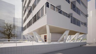 Projekt modernizacji wieżowca przy ulicy Kościuszki we Wrocławiu, wiz. Szlachcic Architekci
