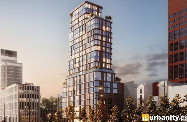 Projekt wieżowca Golden Tower w Łodzi, fot. materiały prasowe