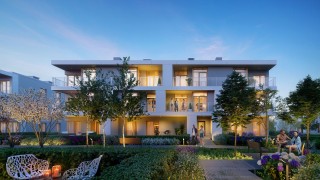 Kameralny etap osiedla Skanska na Mokotowie. Inwestycja w całości zasilana zieloną energią