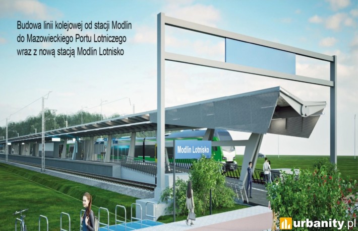 Powstanie bezpośrednie połączenie kolejowe z lotniskiem w Modlinie, wiz. materiały inwestora