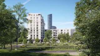 Na wysokości 34 metrów zawisła wiecha. Inwestycja na Krzykach oferuje blisko 200 mieszkań