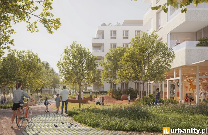 Koncepcja inwestycji przy ulicy Przasnyskiej 6 na Żoliborzu, wiz. JEMS Architekci