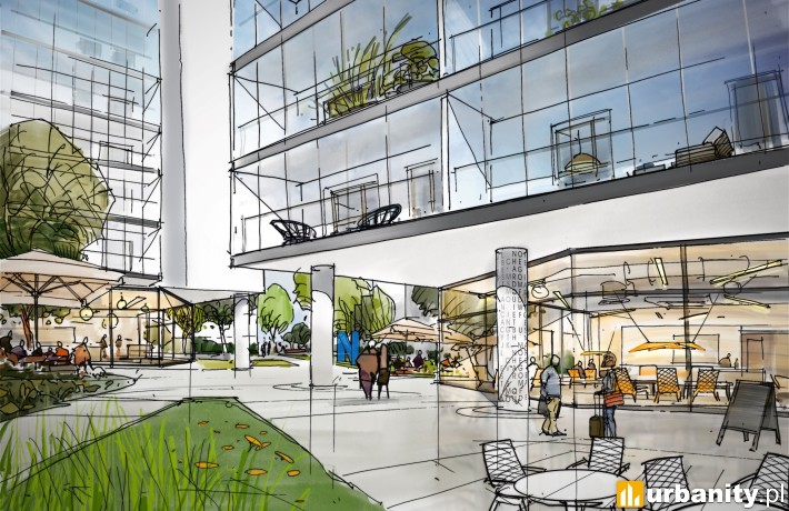 Apartamenty Literacka – szkic koncepcyjny – widok na lokale usługowe mini, fot. materiały prasowe