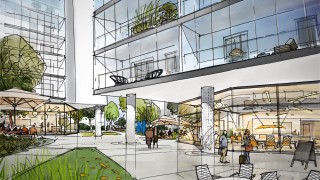 Apartamenty Literacka – szkic koncepcyjny – widok na lokale usługowe mini, fot. materiały prasowe