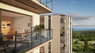 Nadmorska inwestycja przy parku Ronalda Reagana w Gdańsku. Widok na Zatokę Gdańską z 13-kondygnacyjnego apartamentowca