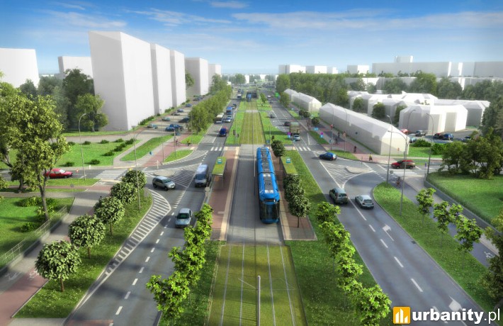 Projekt nowej linii tramwajowej do Mistrzejowic w Krakowie, wiz. materiały prasowe
