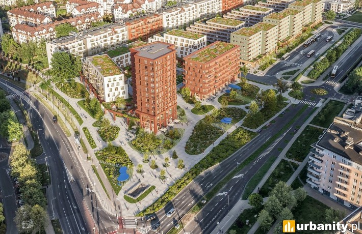 Wizualizacja koncepcji zagospodarowania przestrzeni, wiz. materiały inwestora