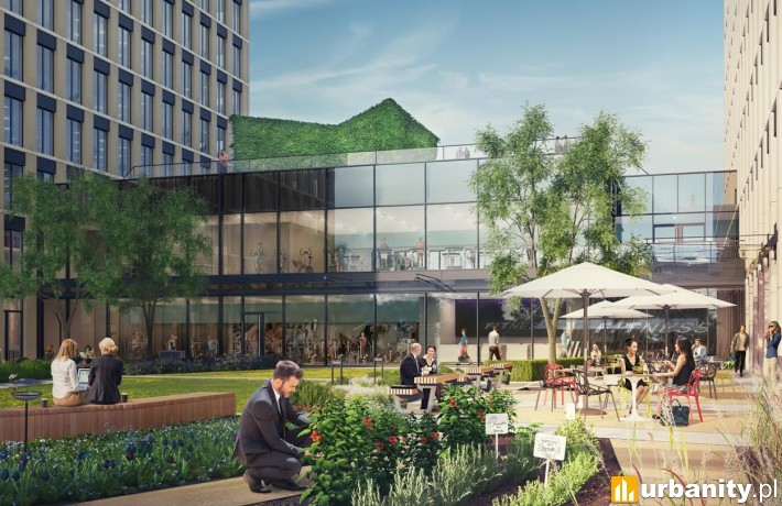 Dziedziniec pomiędzy budynkami Podium park