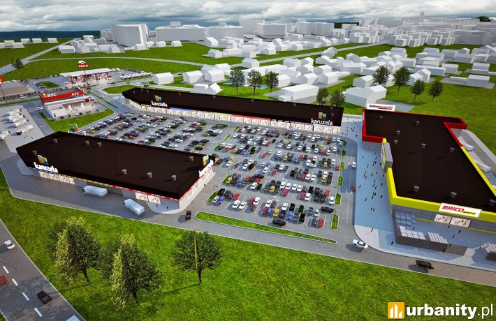 Wizualizacja parku handlowego Karuzela w Świebodzinie