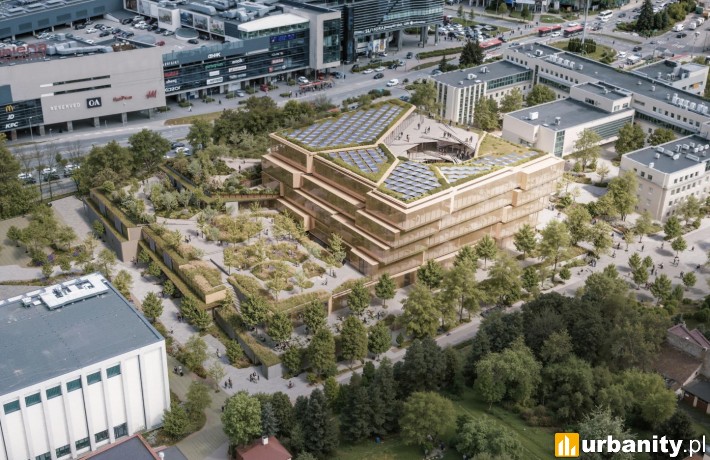 Propozycja projektowa Biblioteki Nowa w Rzeszowie, wiz. TKHolding - Architecture