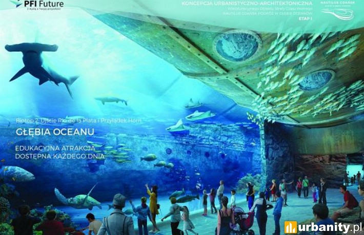 Wizualizacja oceanarium w kompleksie Nautilus