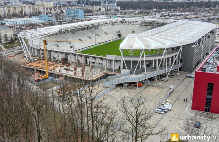 Tak obecnie prezentuje się budowa stadionu ŁKS-u w Łodzi (fot. uml.lodz.pl)