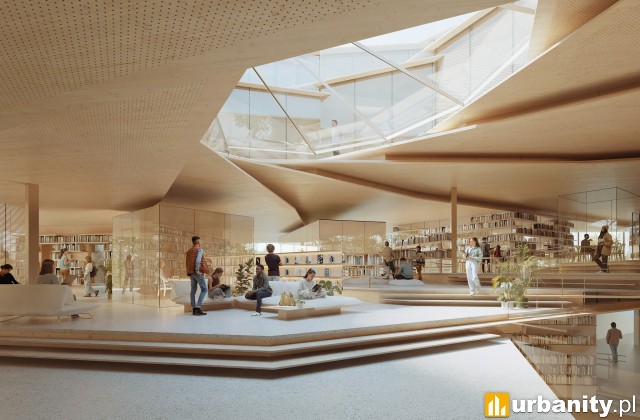 Propozycja projektowa Biblioteki Nowa w Rzeszowie, wiz. TKHolding - Architecture