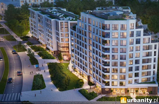 Projekt osiedla Cynamonowa na Ursynowie, wiz. materiały dewelopera