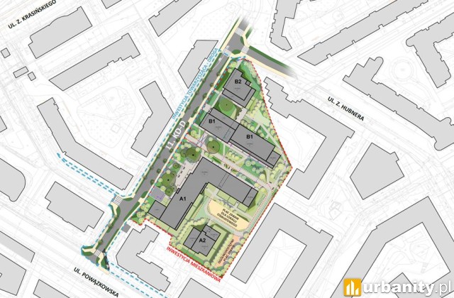 Projekt inwestycji Powązkowska 44a na warszawskim Żoliborzu, wiz. HRA Architekci