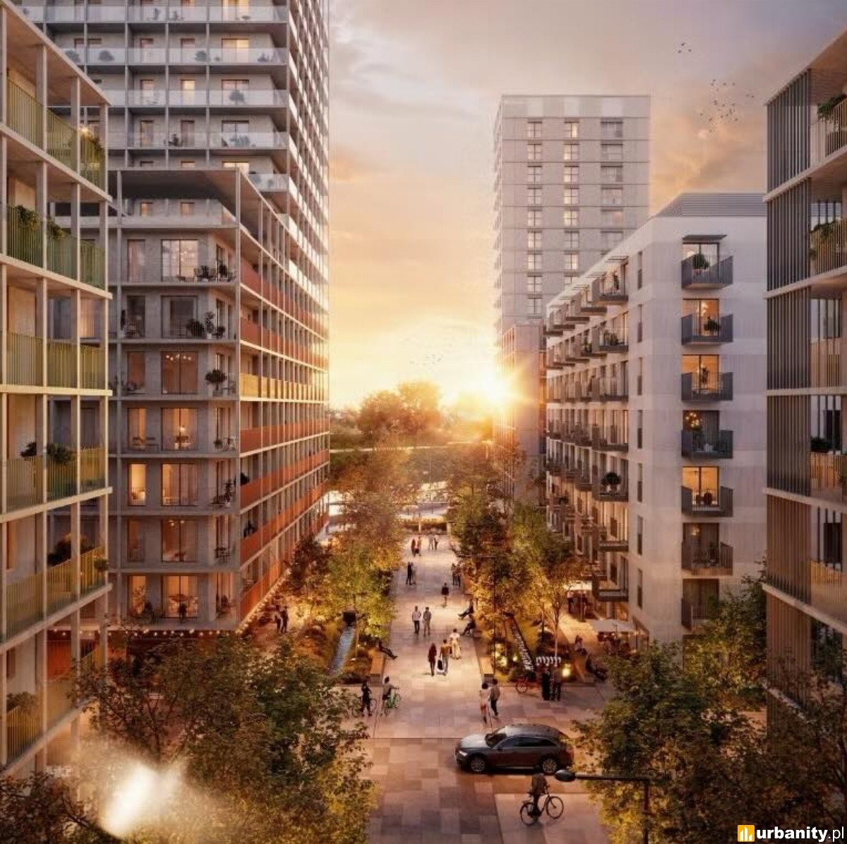 Tak wyglądał będzie Bulwar Północny we Wrocławiu z dwiema wieżami nad Odrą