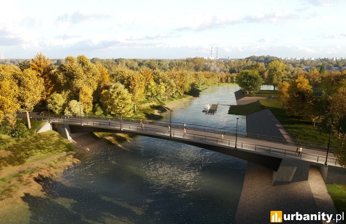 Nowa kładka w Porcie Czerniakowskim, wizualizacja, wiz. materiały prasowe