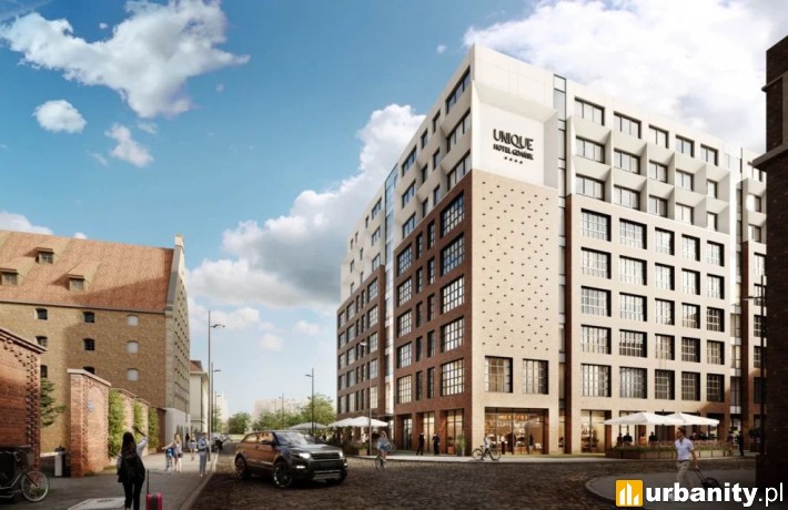 Unique Hotel Gdańsk, wizualizacja, wiz. materiały inwestora