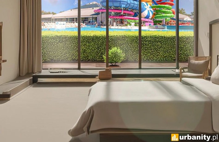 Projekt wnętrza pokoju planowanego hotelu, wiz. Aquapark Fala