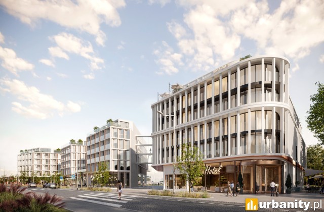 Kompleks hotelowo-mieszkalny przy Skwerze Kościuszki, wiz. Bedra Cichosz Architekci