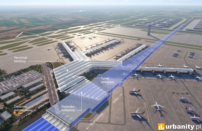 Tunel i dworzec pod lotniskiem coraz bliżej realizacji, wiz. spółka CPK