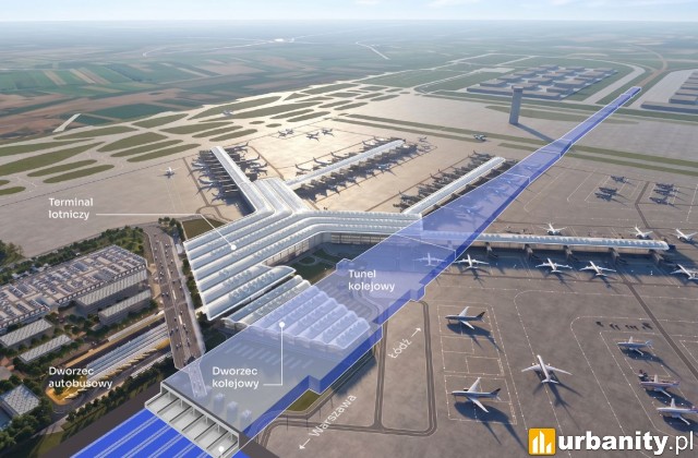 Tunel i dworzec pod lotniskiem coraz bliżej realizacji, wiz. spółka CPK