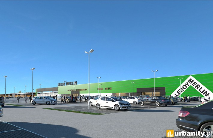 Wizualizacja parku handlowego w Pruszczu Gdańskim, wiz. materiały inwestora