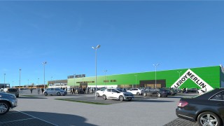 Wizualizacja parku handlowego w Pruszczu Gdańskim, wiz. materiały inwestora