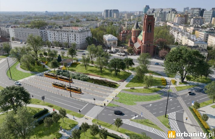 Plac Narutowicza na Ochocie idzie do przebudowy, wiz. materiały inwestora