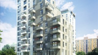 Wiecha na warszawskim budynku Słodowiec Park