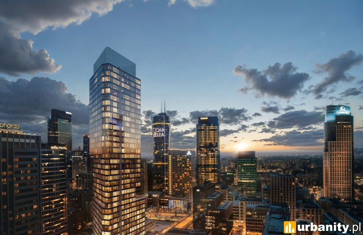 Najnowsza wizualizacja Liberty Tower w Warszawie, wiz. materiały inwestora