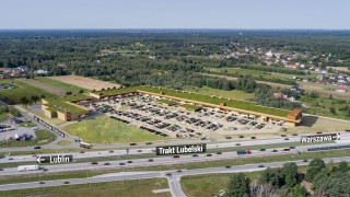 Projekt parku handlowego Świderek w Otwocku, wiz. materiały rpasowe