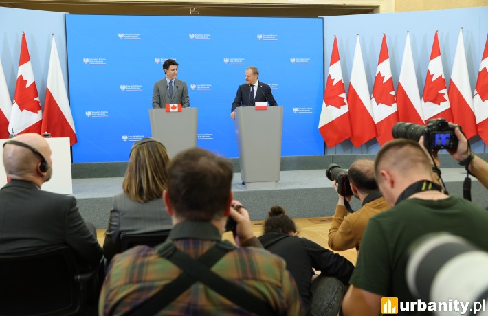 Konferencja premiera Donalda Tuska z premierem Kanady Justinem Trudeau, fot. Kancelaria Premiera