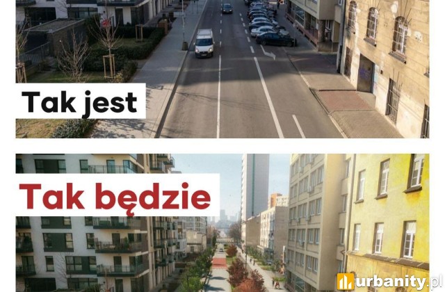 Projekt przebudowy ulicy Okrzei, wiz. ZDM Warszawa