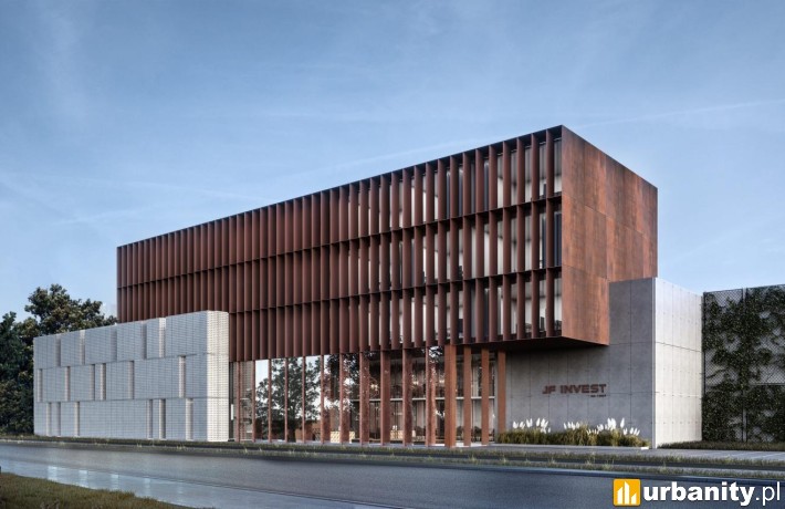 Wizualizacja biurowca firmy JF Invest w Pabianicach, wiz. materiały inwestora
