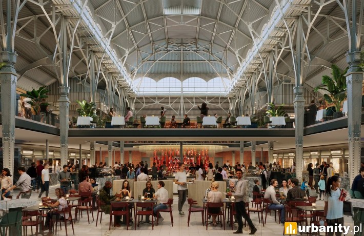 Projekt food hallu w Hali Targowej, wiz. materiały inwestora