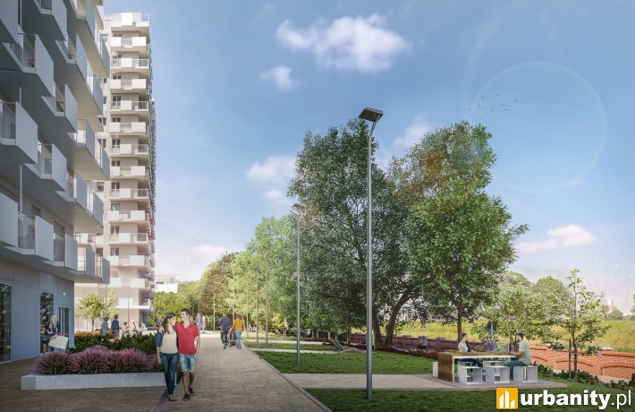Zielony bulwar na Promenadach Wrocławskich