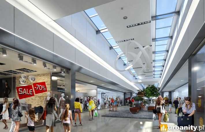 Wnętrza centrum Silesia Outlet w Gliwicach