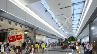 Wnętrza centrum Silesia Outlet w Gliwicach