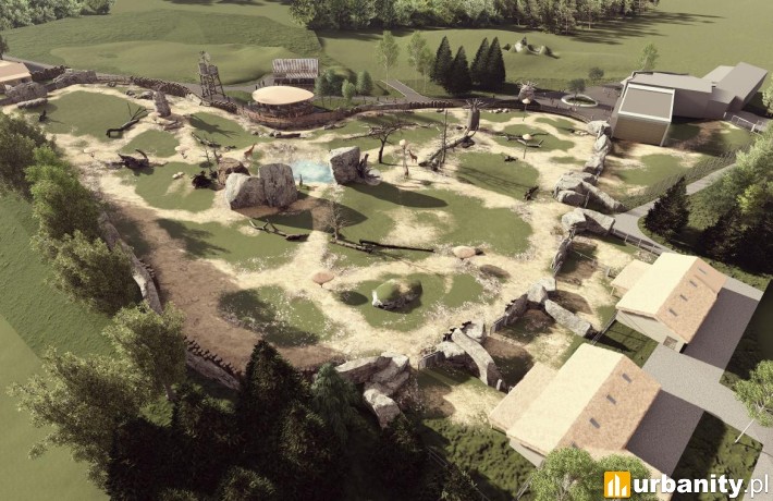 Nowy wybieg warszawskiego ZOO, wizualizacja, wiz. materiały inwestora