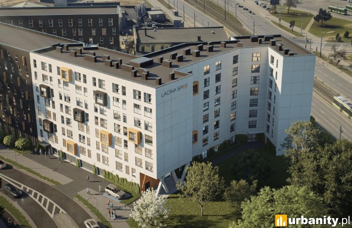 Projekt inwestycji łacina Spot, wiz. materiały dewelopera
